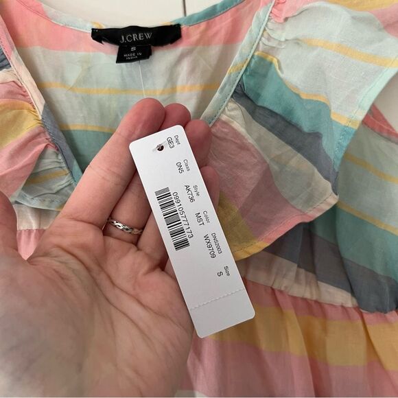 NWT J. Crew Ruffle Beach Cover-up Maxi Dress in Sunset Stripe - Picture 7 of 7